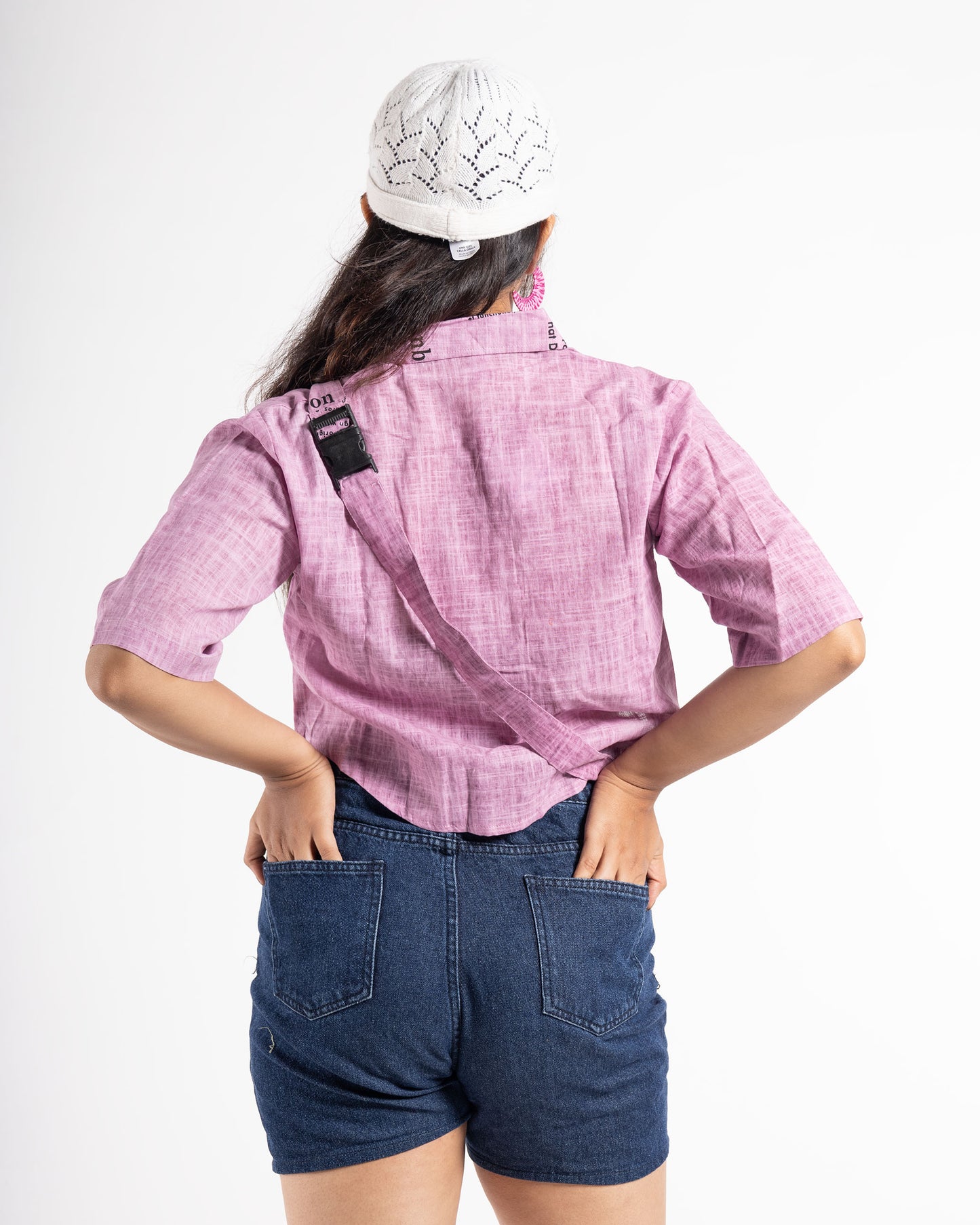 Crop Shirt with Sling Pocket