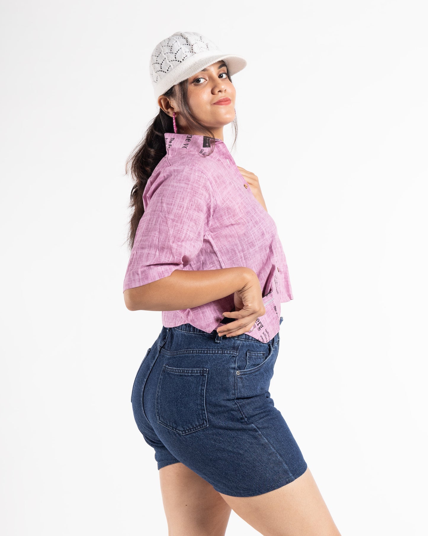 Crop Shirt with Sling Pocket