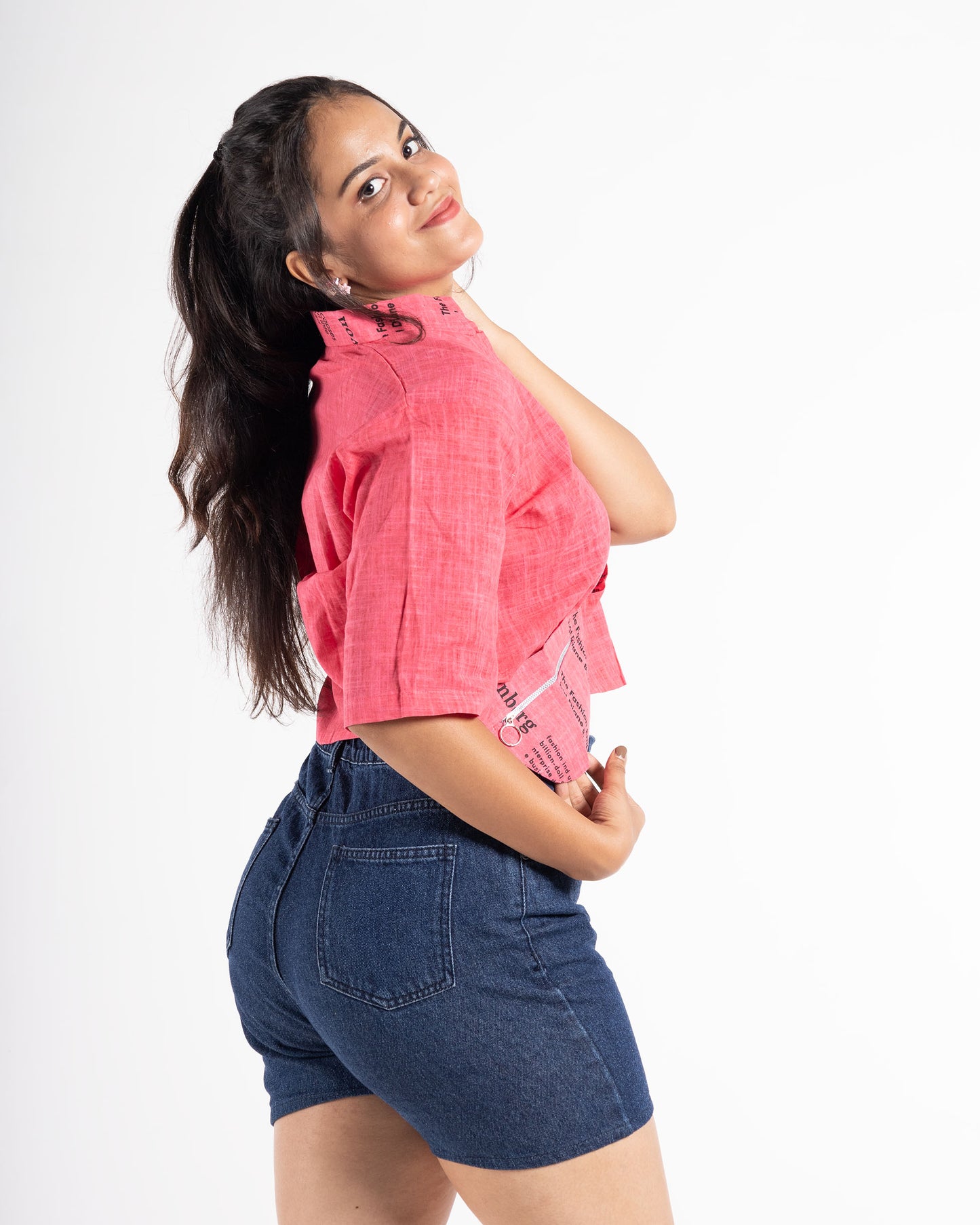 Crop Shirt with Sling Pocket