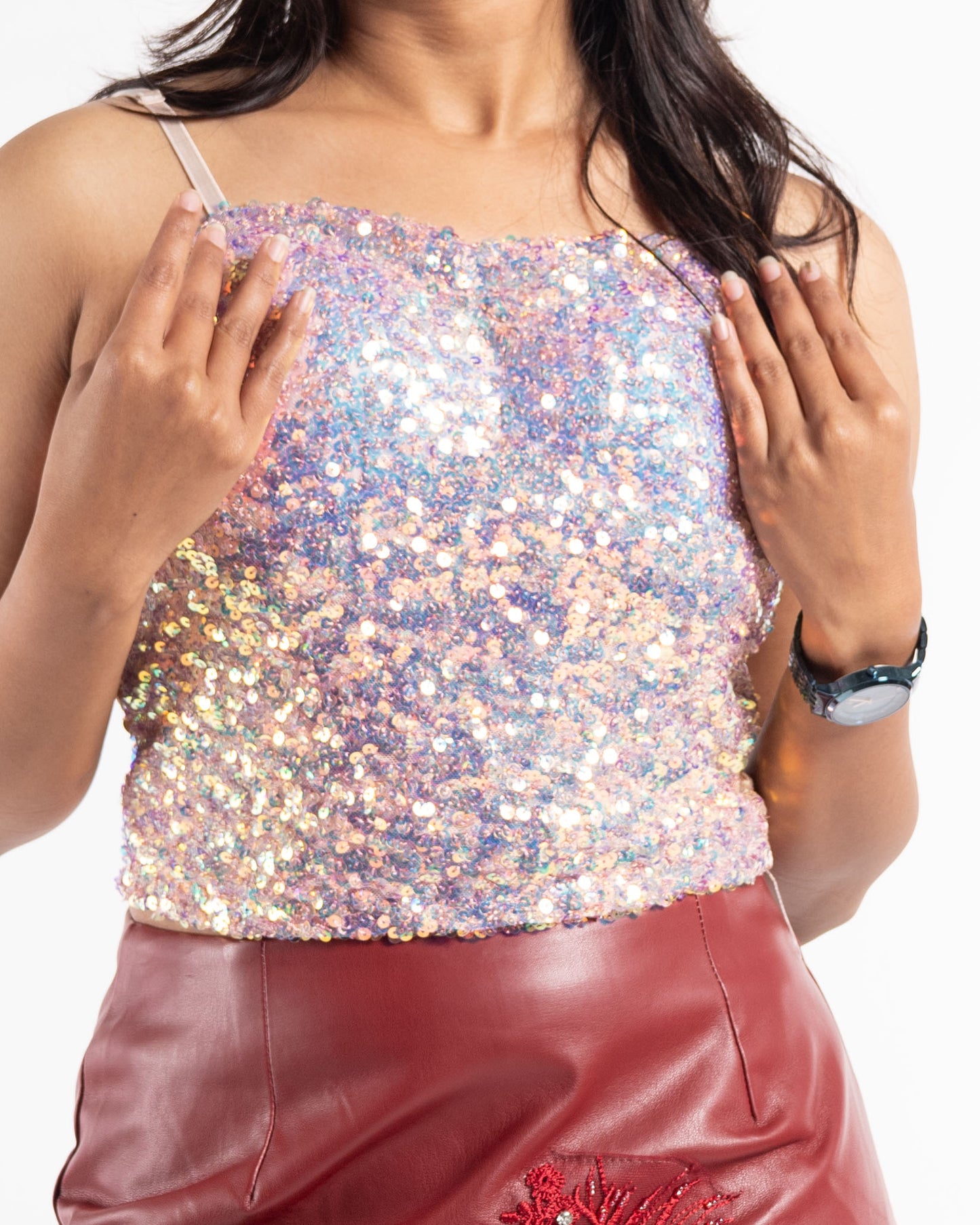 Pink Sequin Party Top