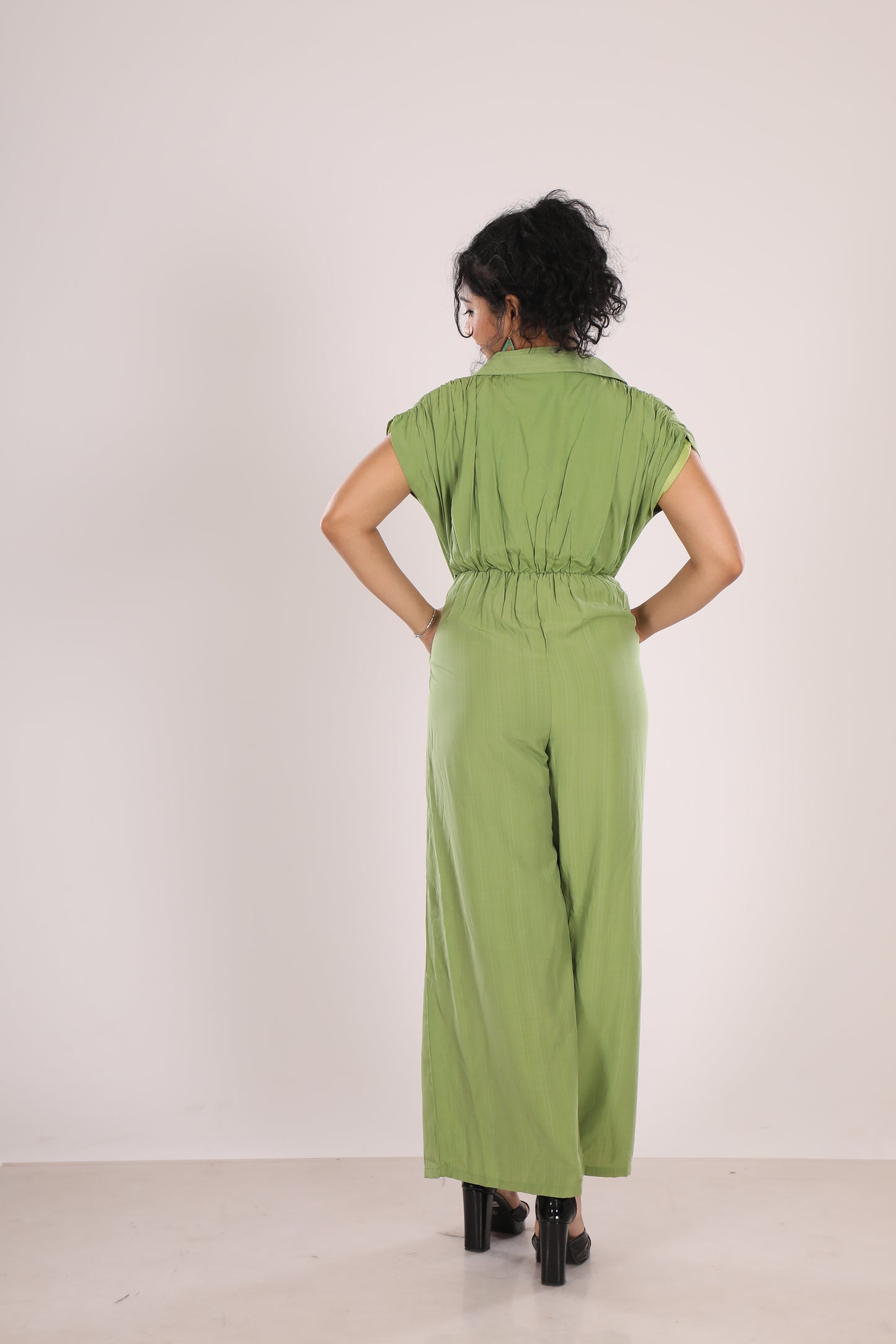 Green Jumpsuit with Multicolor Tube