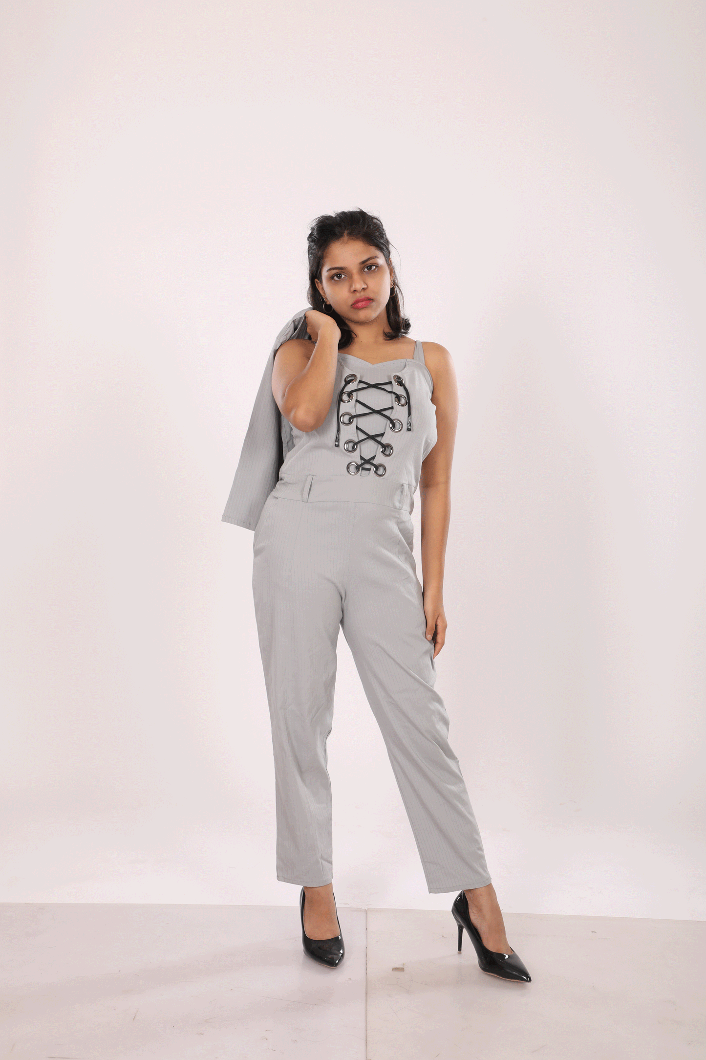 Grey Jumpsuit with Jacket