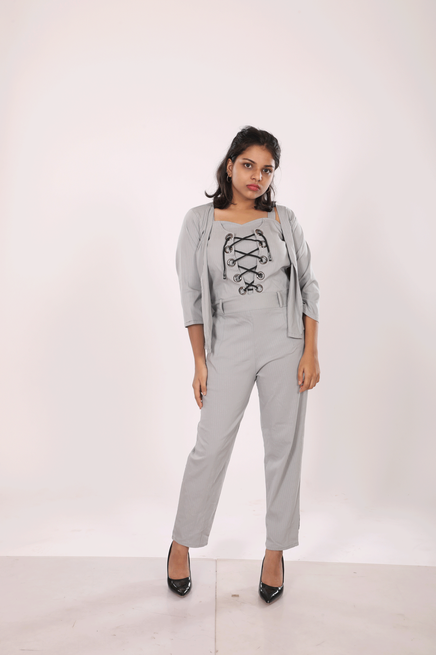 Grey Jumpsuit with Jacket