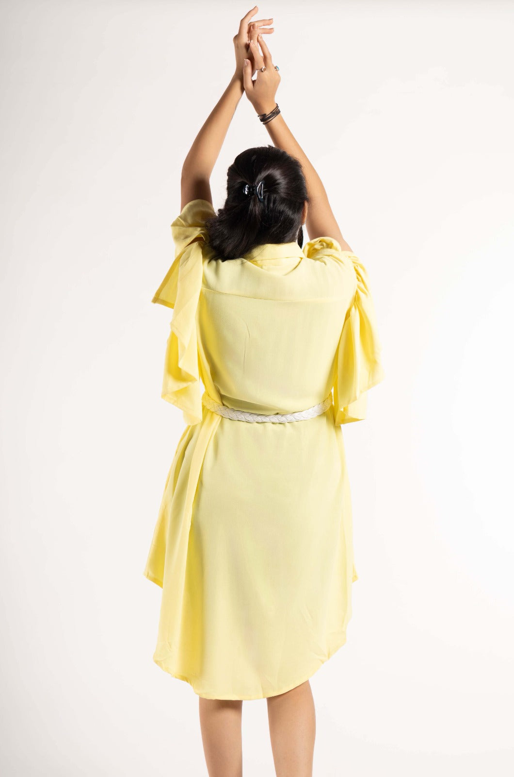 Georgette Shirt Dress with Belt