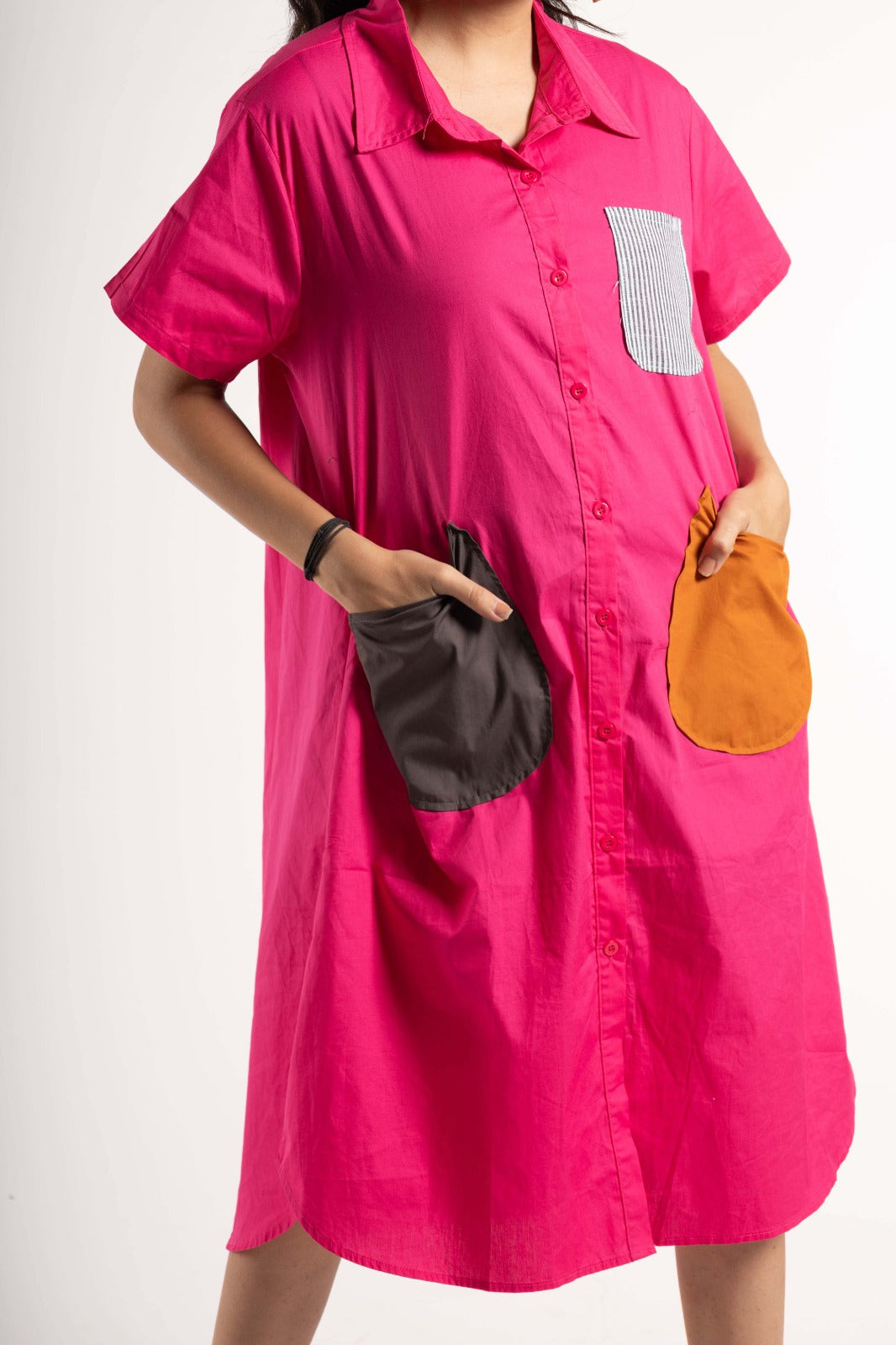 Hot Pink Pocket Dress