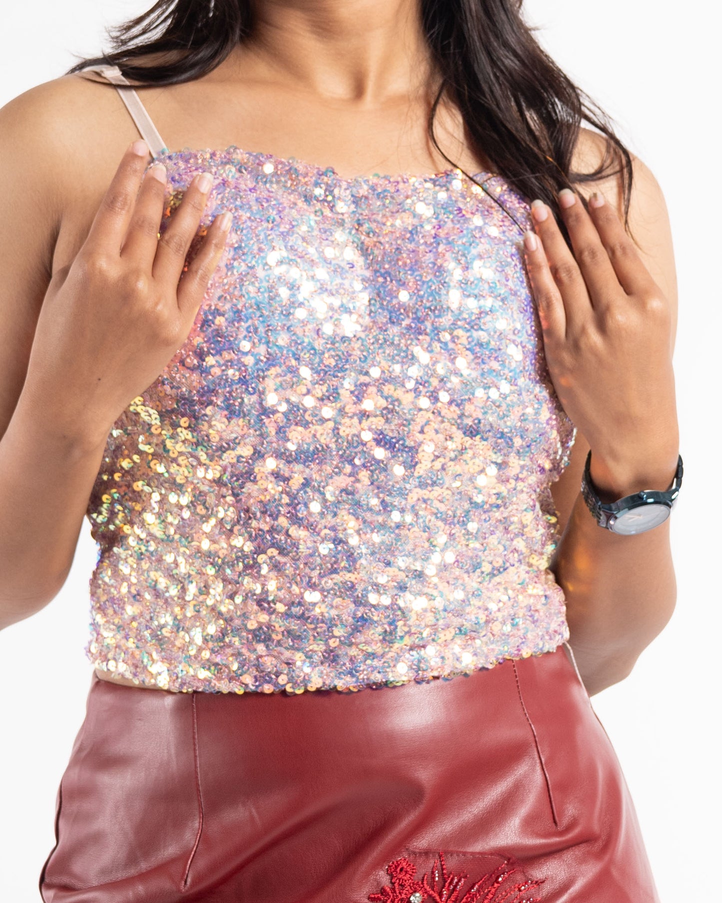 Pink Sequin Party  Top