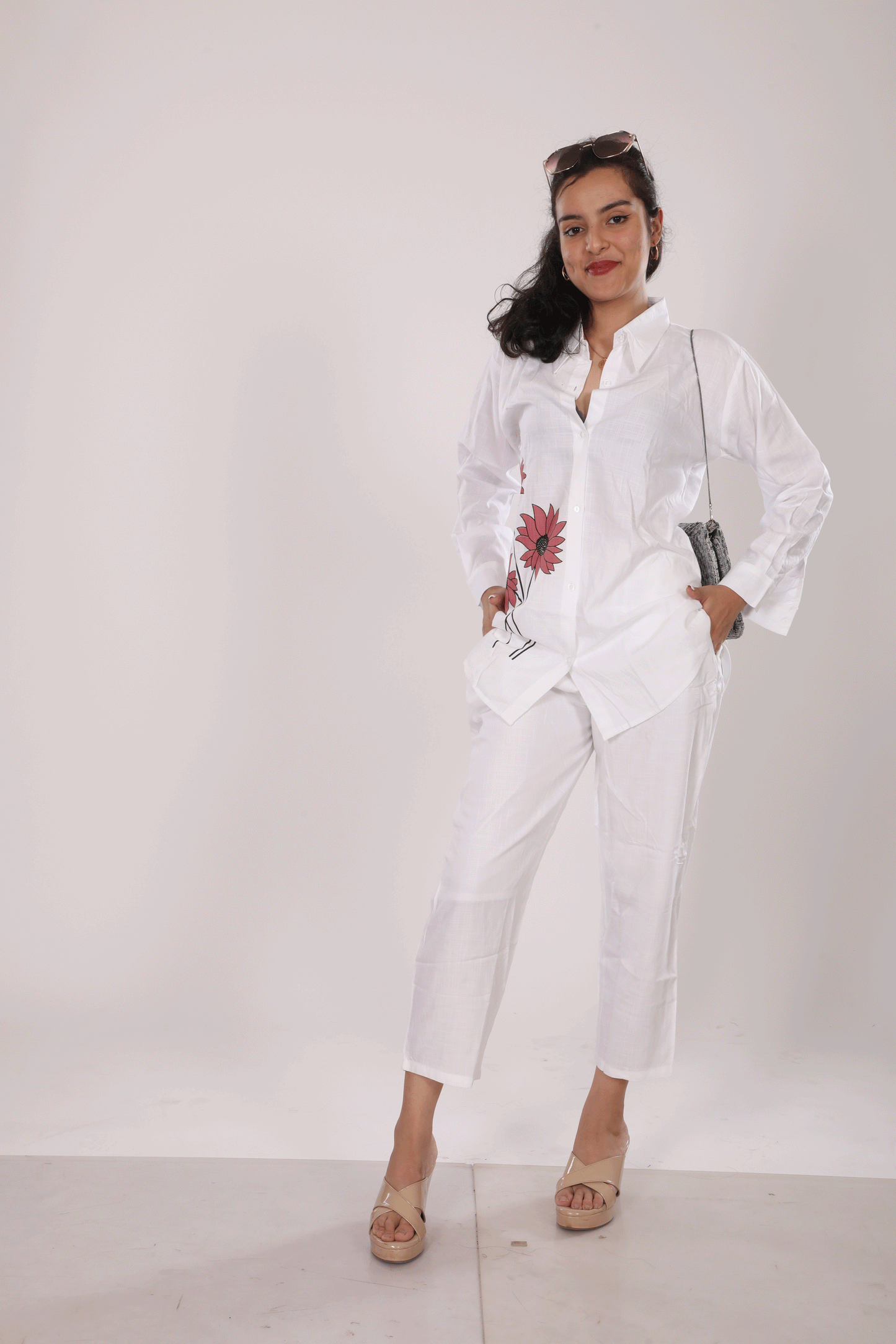 White Linen Shirt Co-ord Set