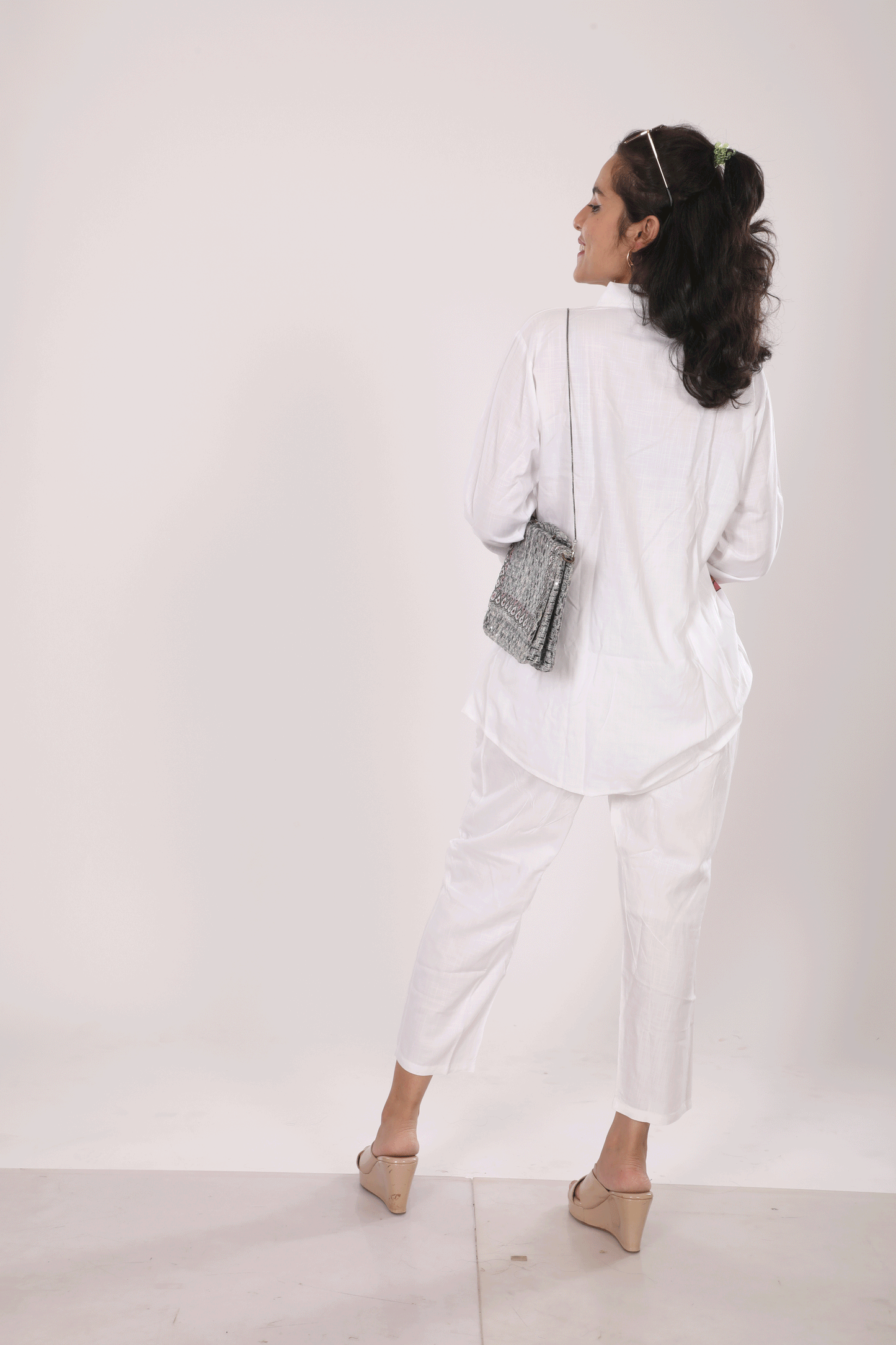 White Linen Shirt Co-ord Set