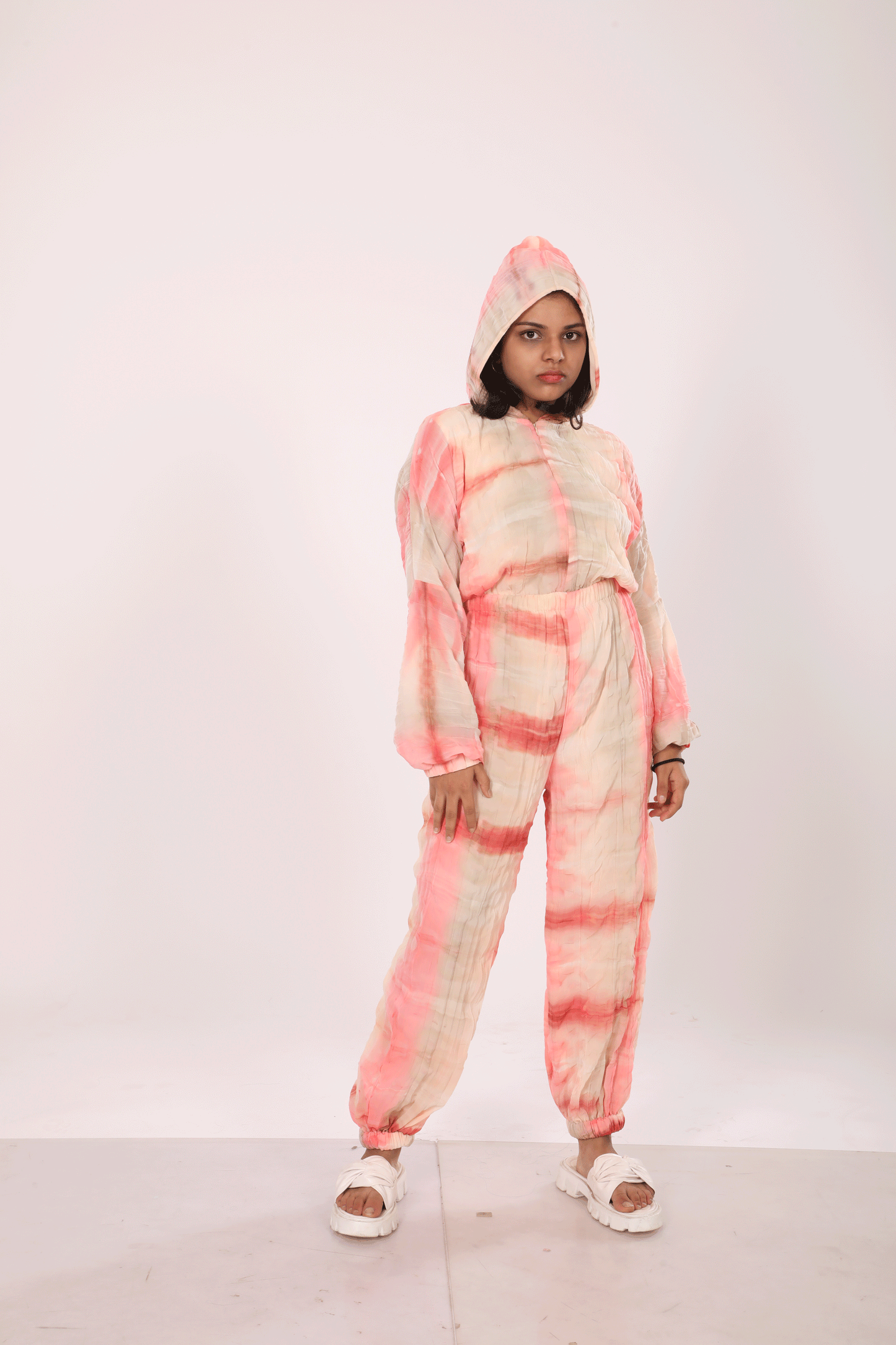 Tie-dye Hoodie Jumpsuit.