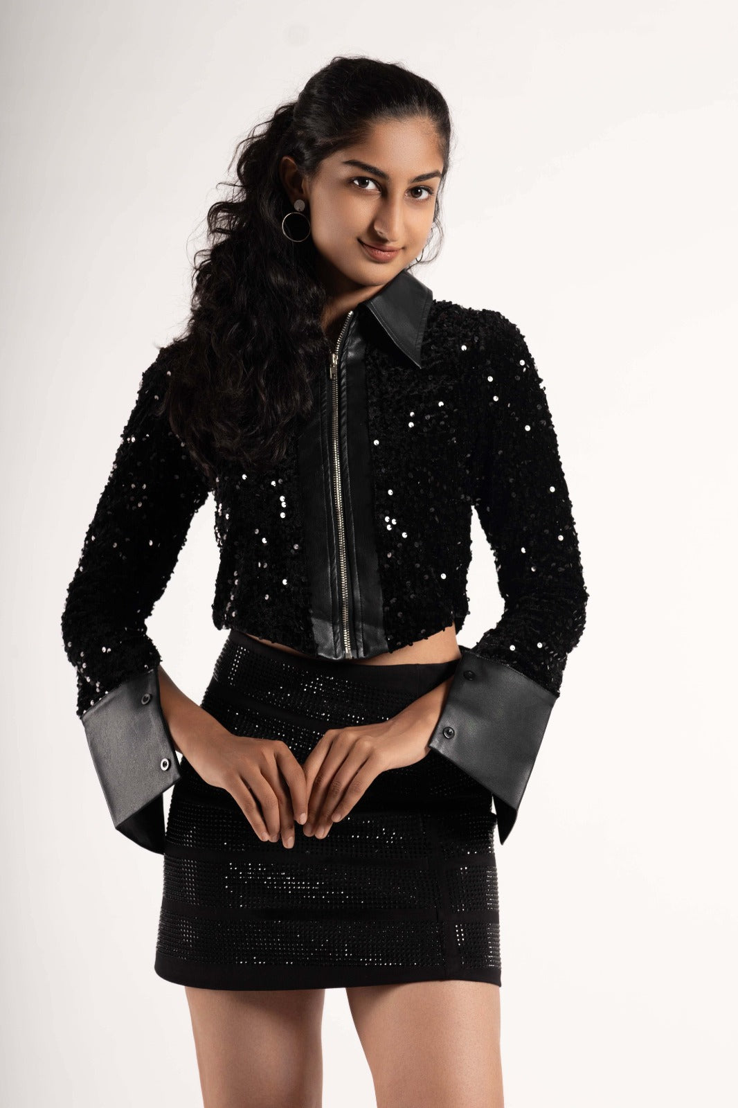 Sequins Zipper Shirt